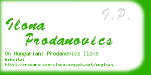 ilona prodanovics business card